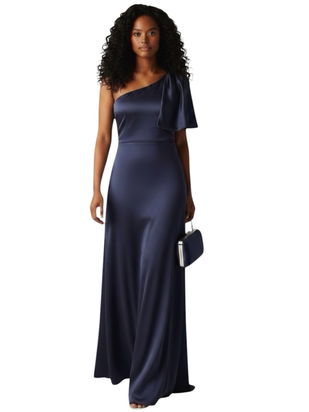 NWT SACHIN + BABI Deep Cobalt Sleeveless One Shoulder Bow Dress Gown Size 20W